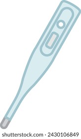 thermometer, Oral Thermometer, body temperature, ill, sick  - flat illustration