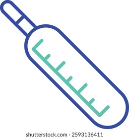 thermometer outline dual color vector illustration icon design