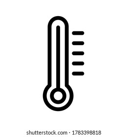 Icono de contorno del termómetro sobre fondo aislado, Icono de línea de temperatura, Ilustración vectorial del termómetro para logotipo, ui, web, aplicaciones, banner, afiche, folleto, infografía, etc. 
