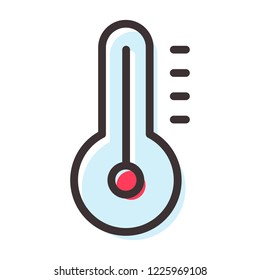 thermometer outline icon on transparent background