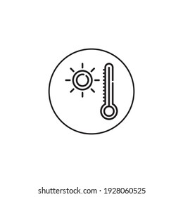 icono de estilo de contorno termómetro en círculo