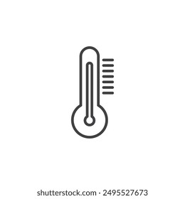 Thermometer outlined icon isolated on white background