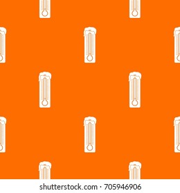 Thermometer pattern repeat seamless in orange color for any design. Vector geometric illustration