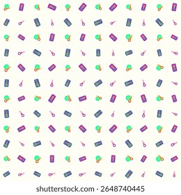 Thermometer pattern rising temperature, seamless vector, weather theme. Design Vector