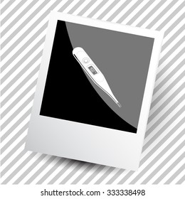thermometer. Photoframe. Vector icon.