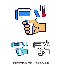 Thermometer Pistol Icon Illustration. Thermometer Concept Logo