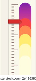Thermometer pointing to high temperature Clipart