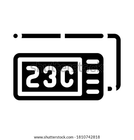 thermometer with probe measuring equipment glyph icon vector. thermometer with probe measuring equipment sign. isolated contour symbol black illustration
