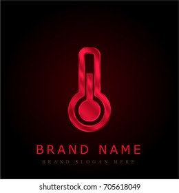 Thermometer red chromium metallic logo