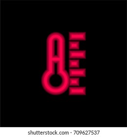 Thermometer red glowing neon ui ux icon. Glowing sign logo vector