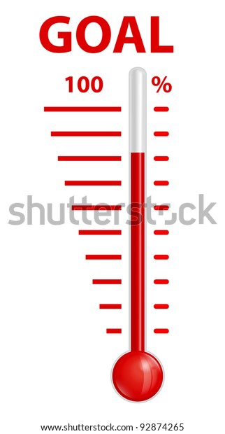 Thermometer Red Goal Vector Stock Vector (royalty Free) 92874265