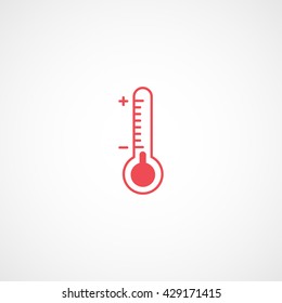Thermometer Red Icon On White Background