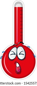 Thermometer with red liquid inside illustration