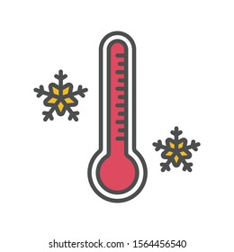 Thermometer red tool vector icon 