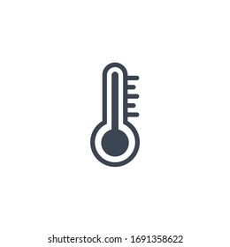 Icono de glifo vectorial relacionado con el termómetro. Aislado sobre fondo blanco. Ilustración vectorial.