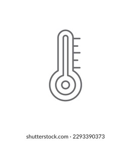 Thermometer related vector linear icon. Air temperature measurement. Vector outline illustration Isolated on white background. Editable stroke