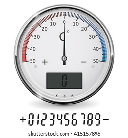 Thermometer. Round gauge. Vector illustration isolated on white background