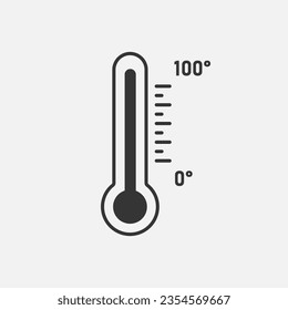 Thermometer with scale from 0 to 100 line icon. Vector illustration svg