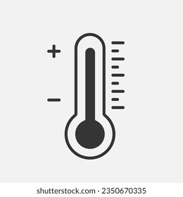 Thermometer with scale line icon. Vector illustration