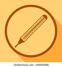 
 Thermometer with a scale for measuring temperature.Icon vector.