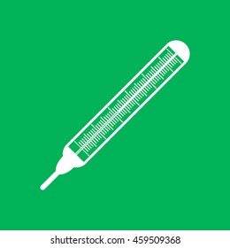 
 Thermometer with a scale for measuring temperature.Icon vector.