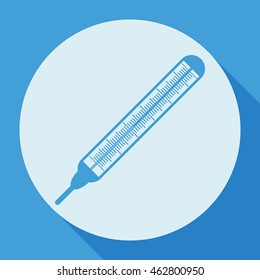  Thermometer with a scale for measuring temperature.Icon vector.
