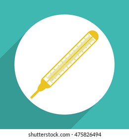 
 Thermometer with a scale for measuring temperature.Icon vector.