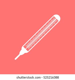 
 Thermometer with a scale for measuring temperature.Icon vector.