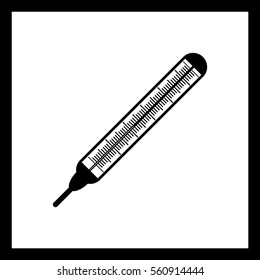 Thermometer with a scale for measuring temperature.Icon vector.