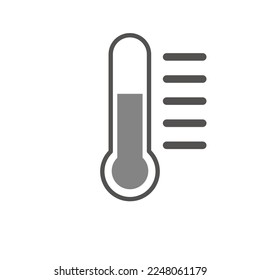 Thermometer, scientific tool on white background.