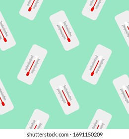 thermometer seamless pattern can be used for pharmacy, medicine, medical, science, laboratory, health care, Flat design vector illustration