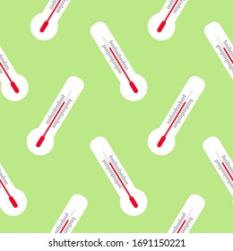 thermometer seamless pattern can be used for pharmacy, medicine, medical, science, laboratory, health care, Flat design vector illustration