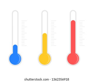 Thermometer. Set of thermometer icons. Thermometer in different colors.