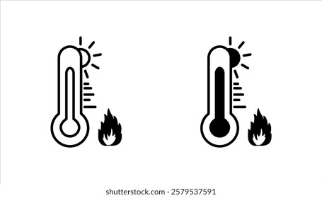 Thermometer set icons. Flat style. Vector icons.icon set. vector illustration, pictogram isolated on white background. color editable