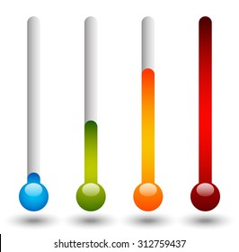 Thermometer set. Vector illustration.