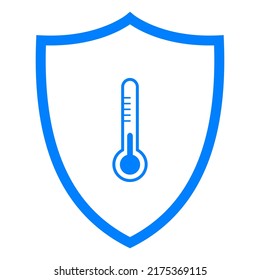 Termómetro y escudo en blanco