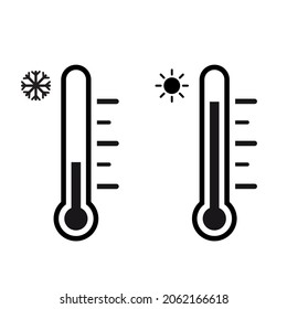 Thermometer showing the temperature vector icons set