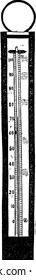 Thermometer is shown here, vintage line drawing or engraving illustration.