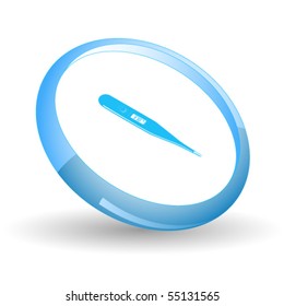 Thermometer. Shows 37 degrees Celsius. Vector icon.