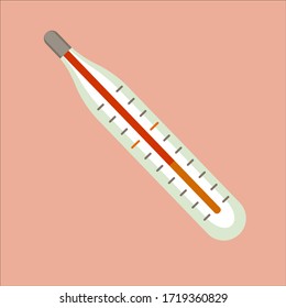 thermometer shows a high temperature vector