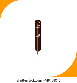 Thermometer sign. Brown icon on white background