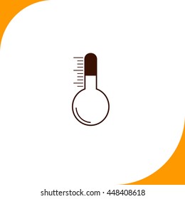 Thermometer sign. Brown icon on white background