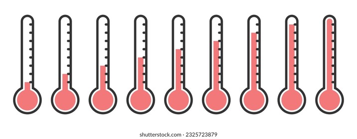 Ilustración vectorial de icono de signo termómetro aislada en blanco