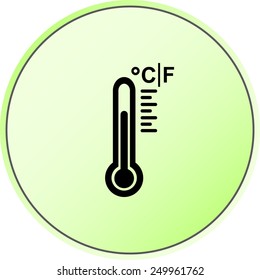 Thermometer sign icon, vector illustration. Flat design style 