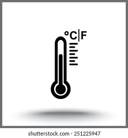 Thermometer sign icon, vector illustration. Flat design style 