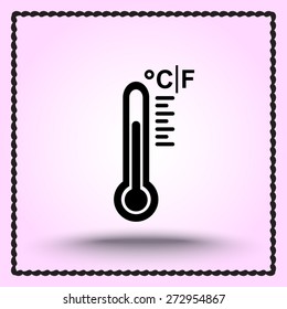 Thermometer sign icon, vector illustration. Flat design style 