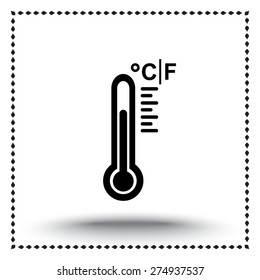 Thermometer sign icon, vector illustration. Flat design style 