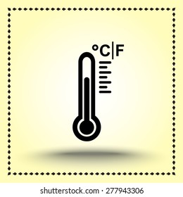 Thermometer sign icon, vector illustration. Flat design style 