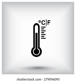 Thermometer sign icon, vector illustration. Flat design style 