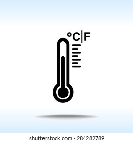 Thermometer sign icon, vector illustration. Flat design style 